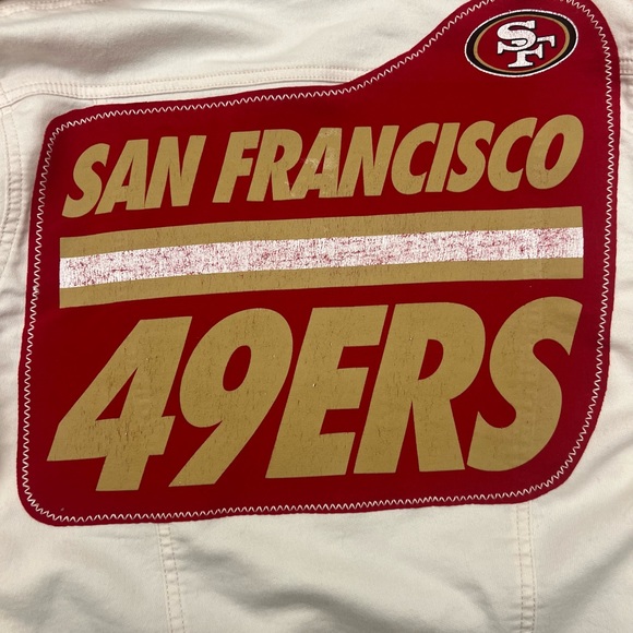 San Francisco 49ers One-of-a-Kind Buffalo MadAndie Custom Denim Jean Jacket - M - Picture 3 of 5